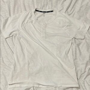 GAP Men's Classic White Short Sleeve Henley